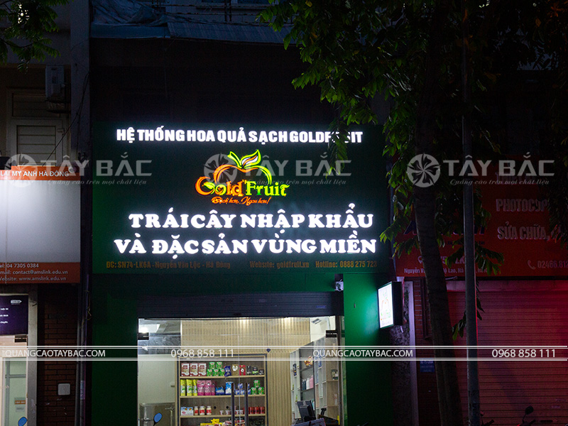 Biển quảng cáo cửa hàng trái cây Gold Fruit