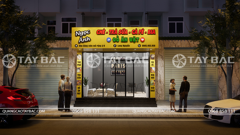 Biển hiệu ăn vặt Ngọc Ánh- đồ ăn nhanh.