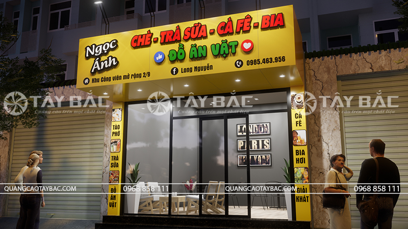 Biển hiệu ăn vặt Ngọc Ánh- đồ ăn nhanh.
