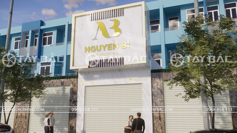 Biển hiệu salon tóc Nguyễn Bi