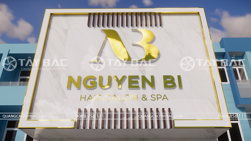 Biển hiệu salon tóc Nguyễn Bi