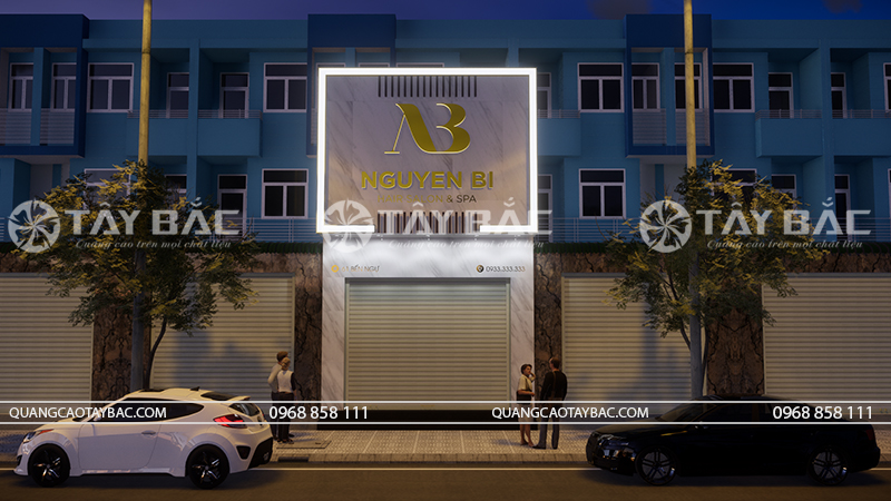 Biển hiệu salon tóc Nguyễn Bi