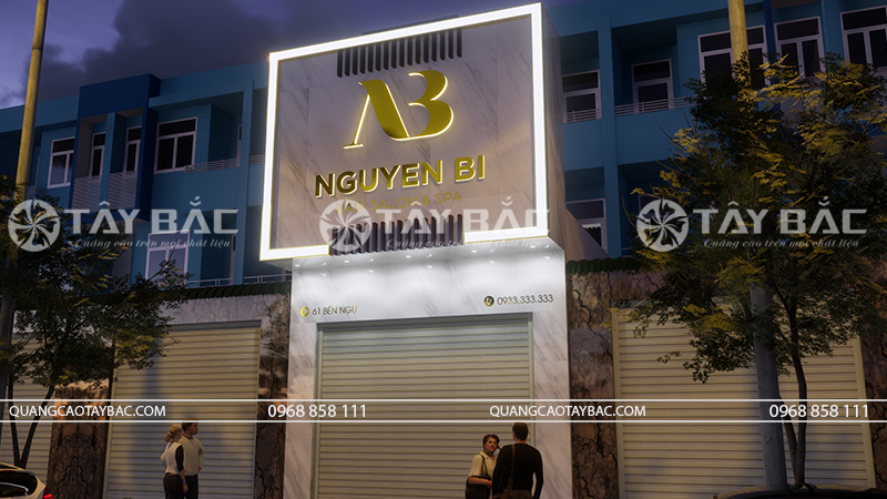 Biển hiệu salon tóc Nguyễn Bi