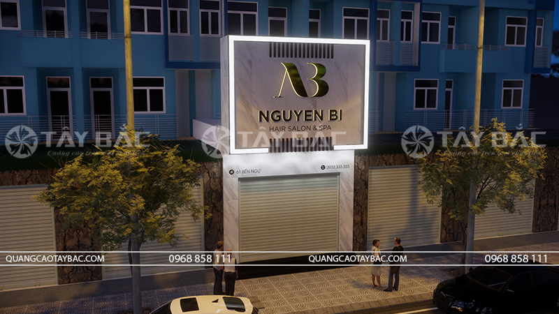 Biển hiệu salon tóc Nguyễn Bi