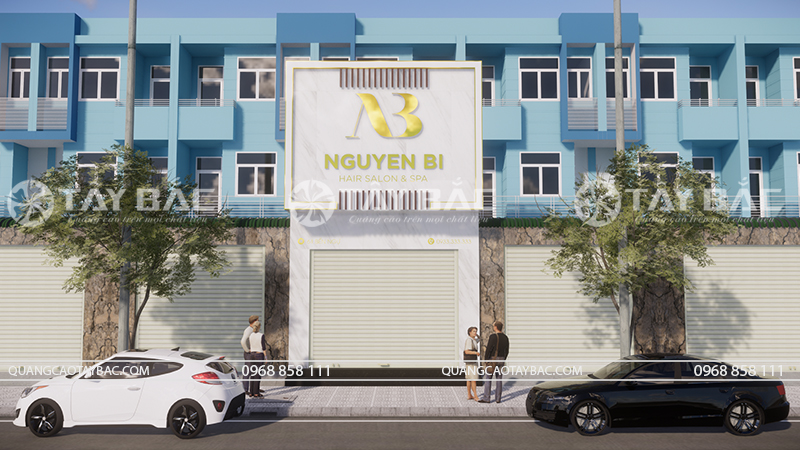 Biển hiệu salon tóc Nguyễn Bi