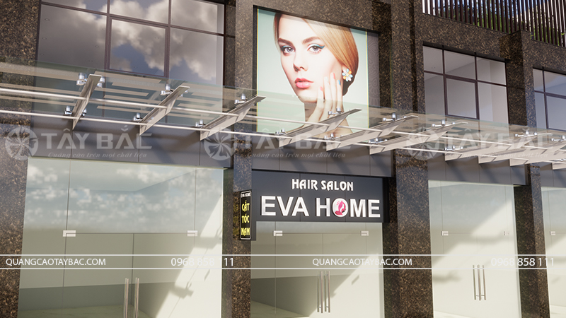 Biển hiệu salon tóc Eva Home