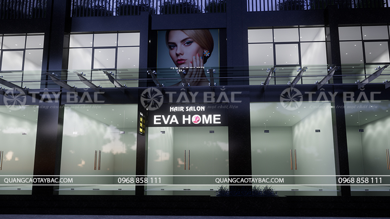 Biển hiệu salon tóc Eva Home