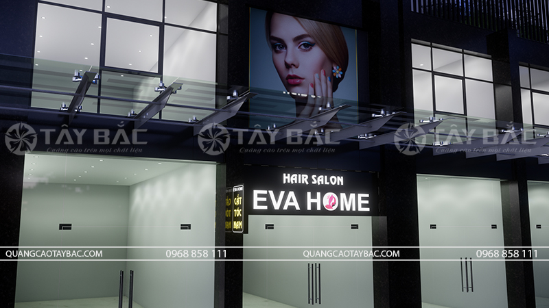 Biển hiệu salon tóc Eva Home