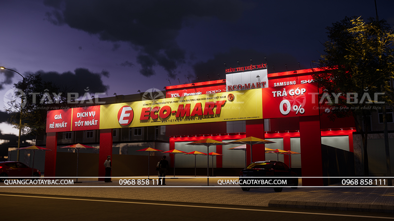 Biển hiệu siêu thị điện máy Eco Mart