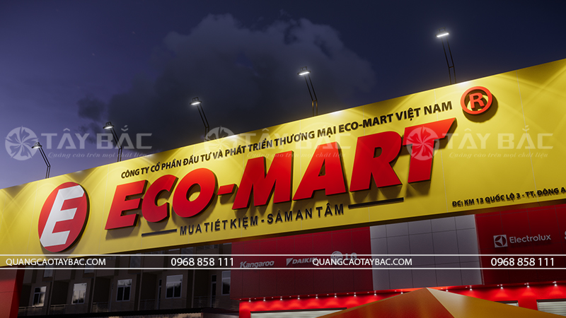 Biển hiệu siêu thị điện máy Eco Mart