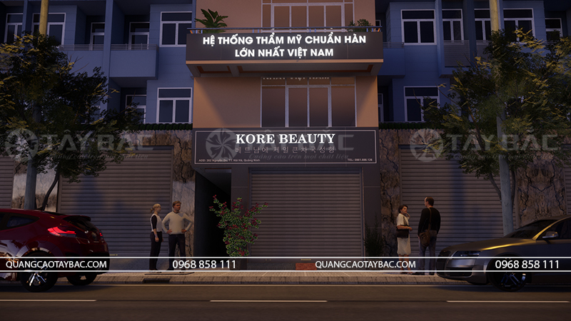 Phối cảnh buổi tối biển Kore