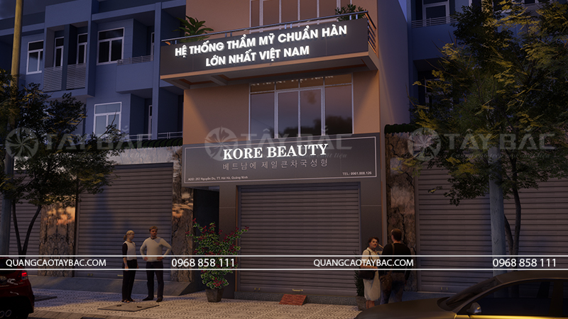 Phối cảnh buổi tối biển Kore