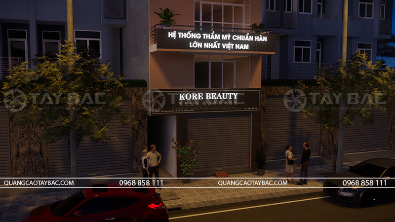 Phối cảnh buổi tối biển Kore