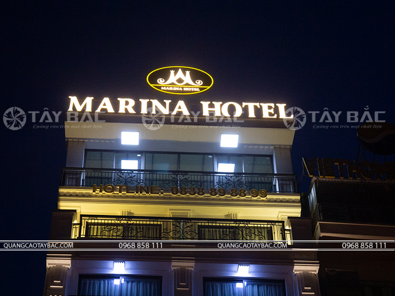 bộ chữ trên nóc khách sạn Marina