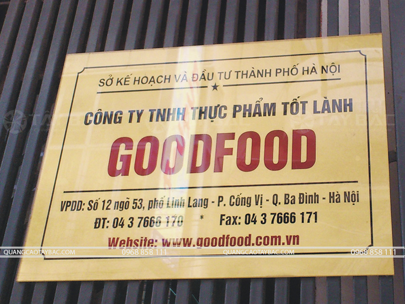 Biển công ty chất liệu mica