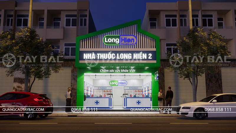 Biển hiệu nhà thuốc Long Hiền