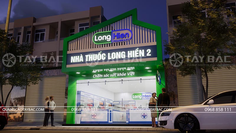 Biển hiệu nhà thuốc Long Hiền