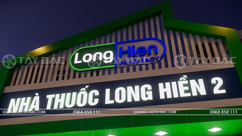 Biển hiệu nhà thuốc Long Hiền