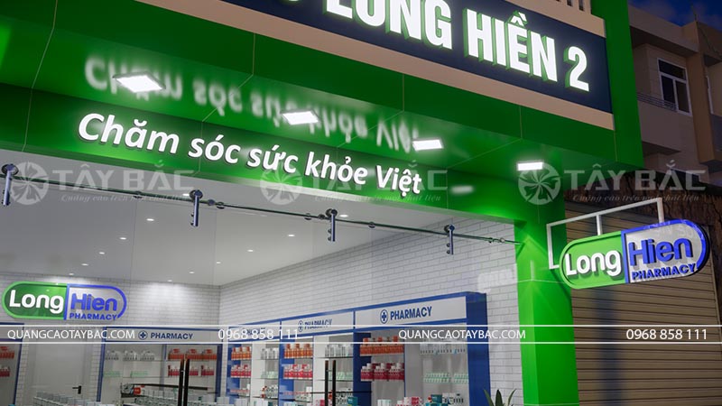 Biển hiệu nhà thuốc Long Hiền