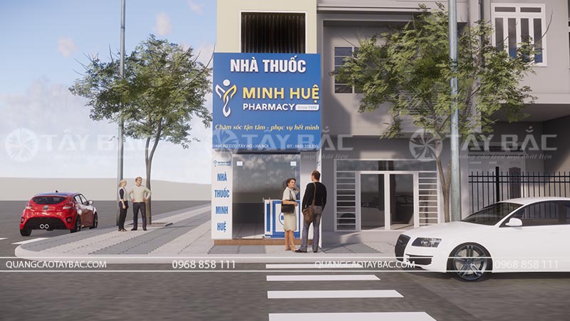 Biển hiệu nhà thuốc Minh Huệ