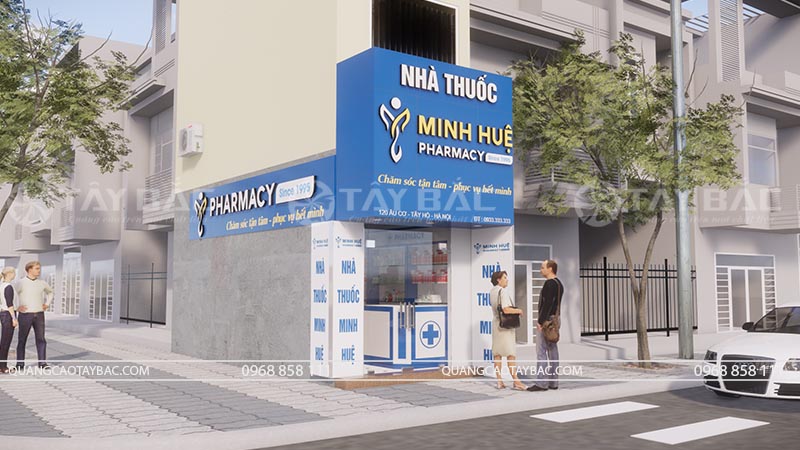 Biển hiệu nhà thuốc Minh Huệ