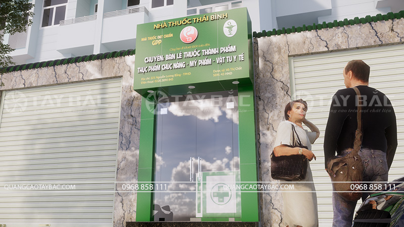 Biển hiệu nhà thuốc Thái Bình