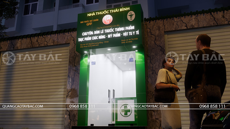 Biển hiệu nhà thuốc Thái Bình