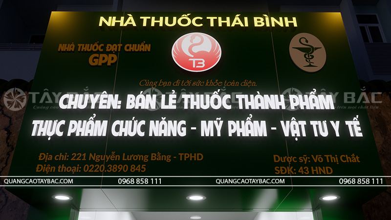 Biển hiệu nhà thuốc Thái Bình