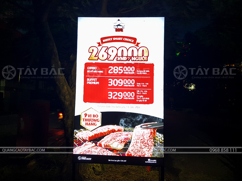 Biển hộp đèn quảng cáo nhà hàng Sumo
