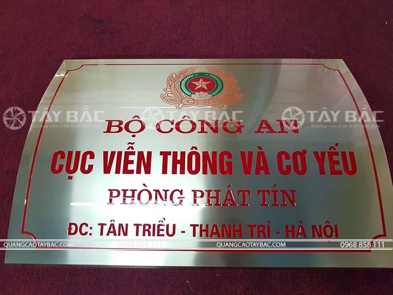 Biển inox bộ công an