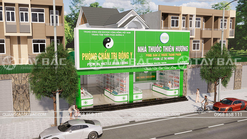 mặt tiền biển quảng cáo nhà thuốc Thiên Hương