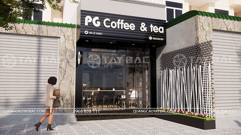 Thiết kế biển hiệu coffee PG