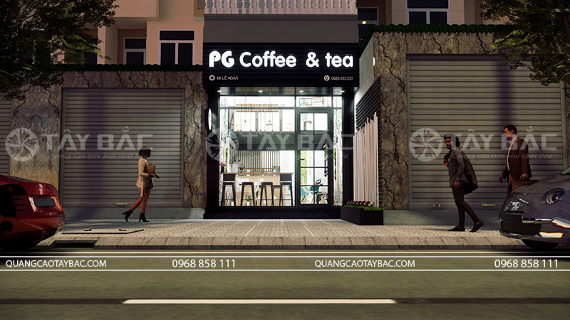 Thiết kế biển hiệu coffee PG