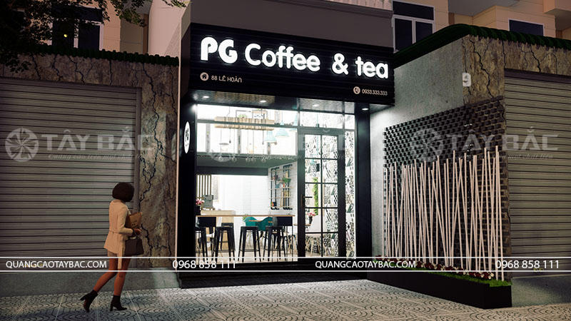 Thiết kế biển hiệu coffee PG