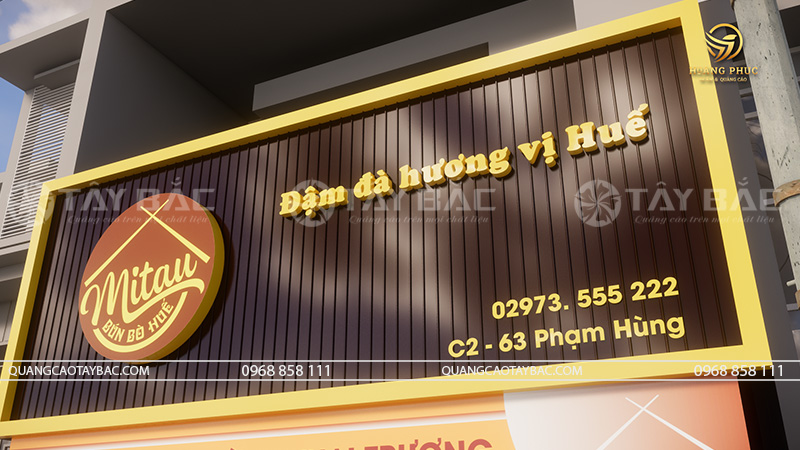 Biển quảng cáo nhà hàng Mitau