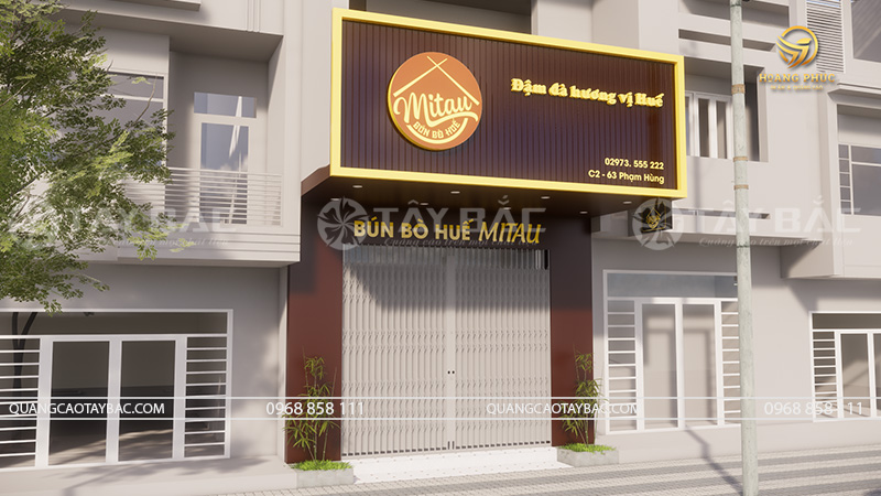 Biển quảng cáo nhà hàng Mitau