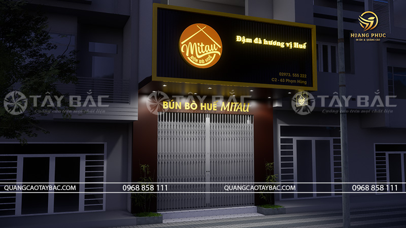 Biển quảng cáo nhà hàng Mitau