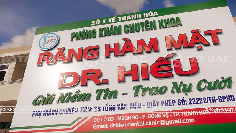 Biển hiệu nha khoa Dr Hiếu- phòng khám nha khoa