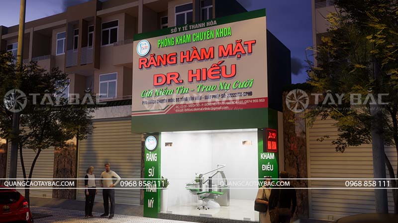 Biển hiệu nha khoa Dr Hiếu- phòng khám nha khoa
