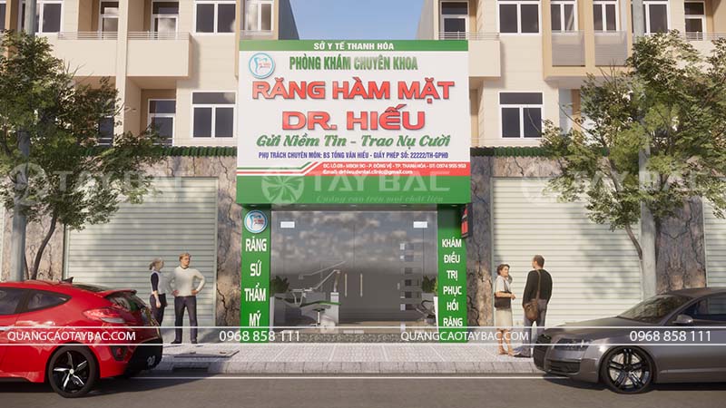 Biển hiệu nha khoa Dr Hiếu- phòng khám nha khoa