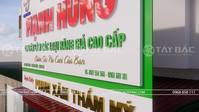 Biển hiệu nha khoa Mạnh Hùng