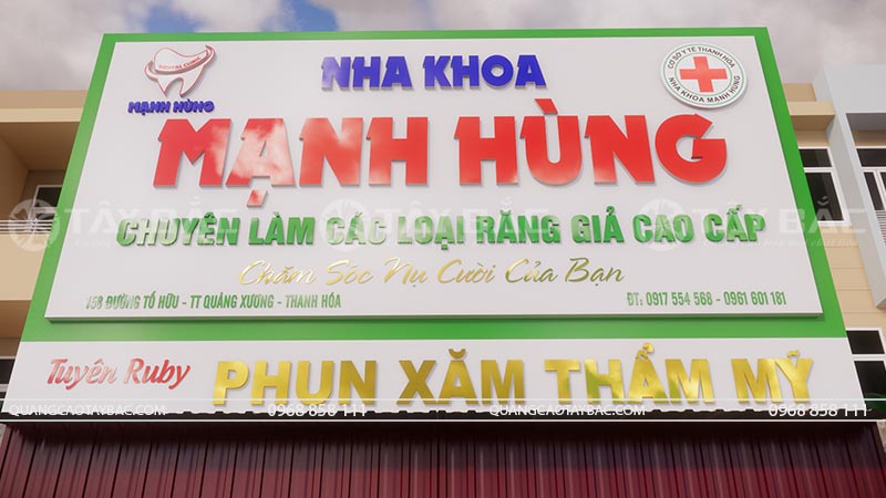 Biển hiệu nha khoa Mạnh Hùng