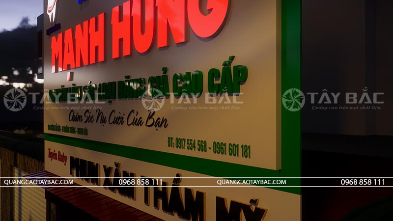 Biển hiệu nha khoa Mạnh Hùng
