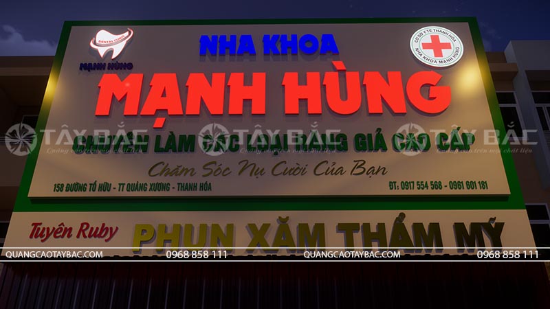 Biển hiệu nha khoa Mạnh Hùng
