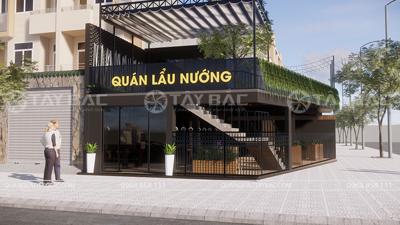 Biển quảng cáo quán lẩu nướng