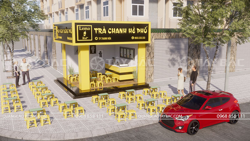 Biển hiệu trà chanh hè phố-Món ngon đường phố.