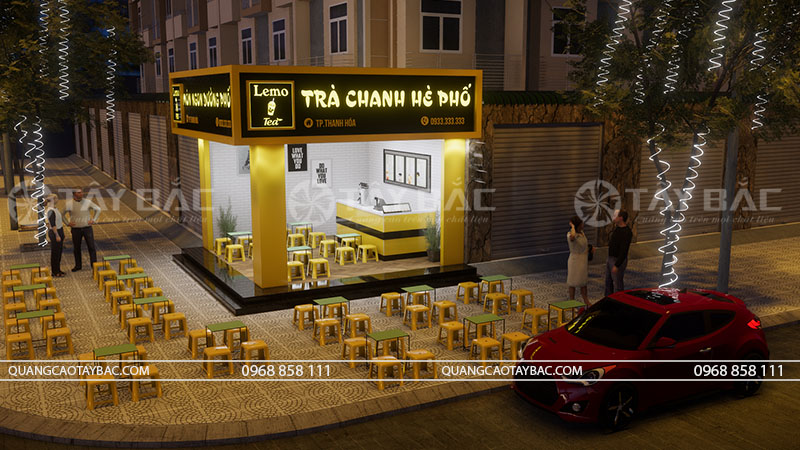 Biển hiệu trà chanh hè phố-Món ngon đường phố.