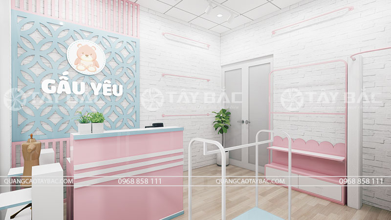 Biển quảng cáo shop Gấu Yêu-quần áo trẻ em