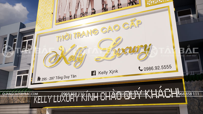 Biển quảng cáo thời trang Kelly