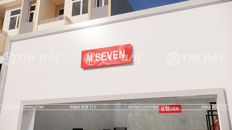 Tư vấn thiết kế biển hiệu shop quần áo M Seven